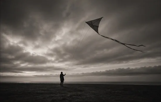 A person flying a kite